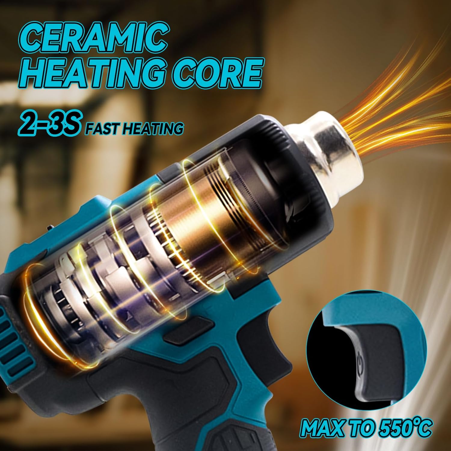 Pistola de calor inalámbrica